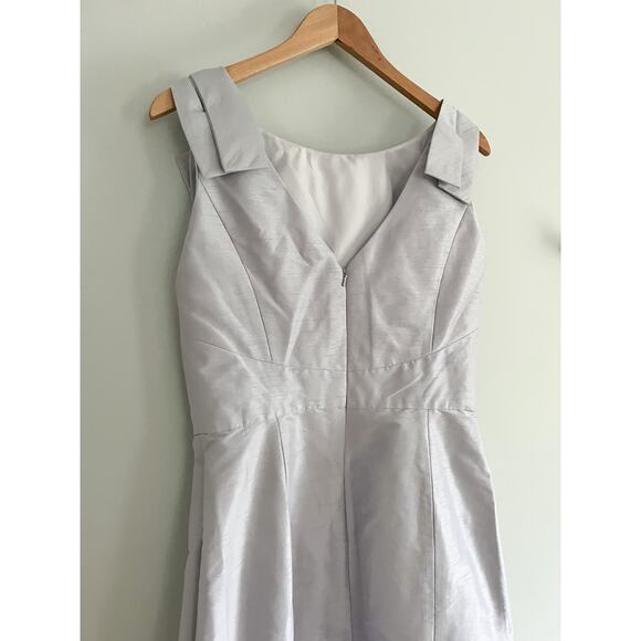 NWT | Alfred Sung | Dupioni Cocktail Bridesmaid Dress | Dove Gray | Size 12 - Picture 6 of 10